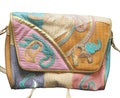 NAS Korea Pastel Patchwork Elephant Applique Faux Leather Reptile Embossed Purse