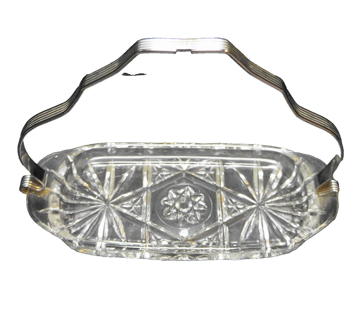 Early American Prescut Butter Dish Chrome Handle Anchor Hocking