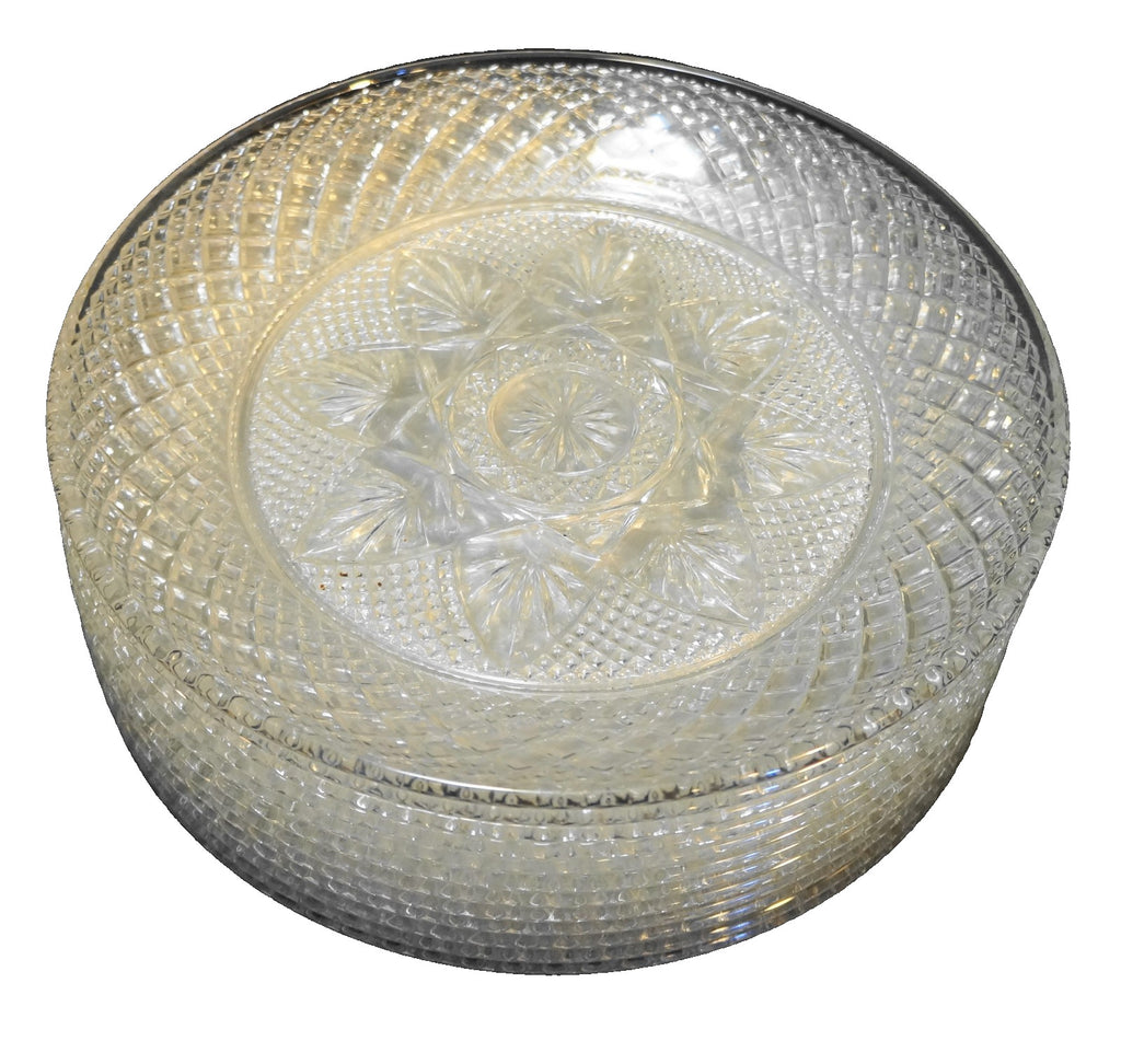 Durand Antique Clear Luncheon Salad Plates Set of 12 Cristal d'Arques France