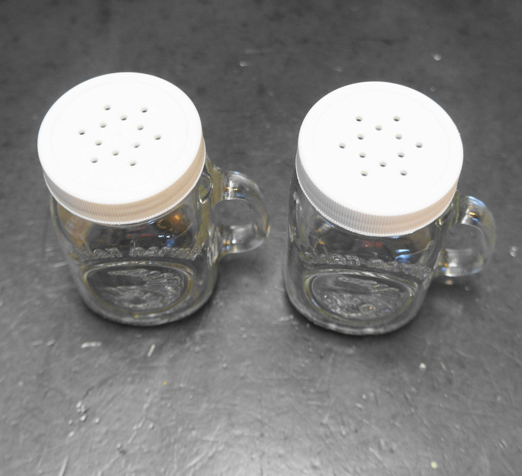 Golden Harvest Salt Pepper Shakers White Lids