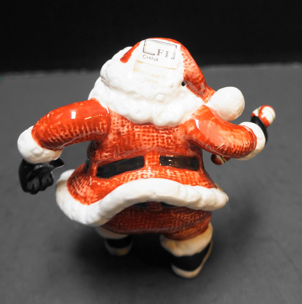 Fitz and Floyd Santa Holding Candy Cane Figurine Fine Porcelain