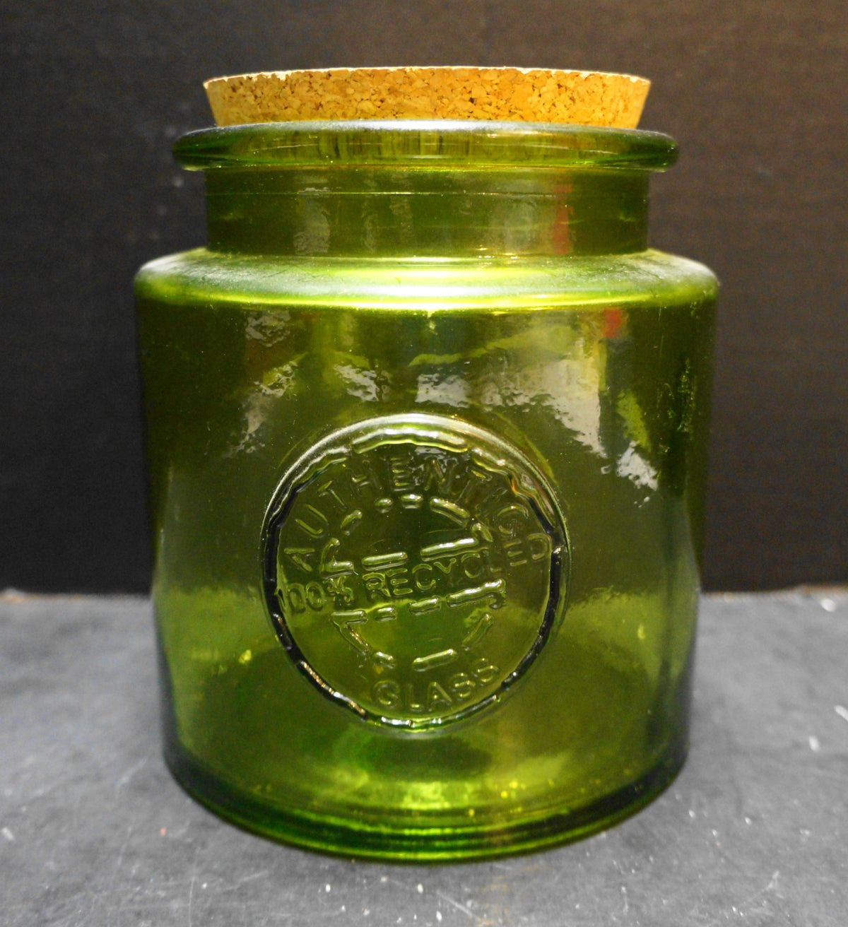 Vidrios San Miguel 100% Recycled Glass Green Canister Cork Stopper