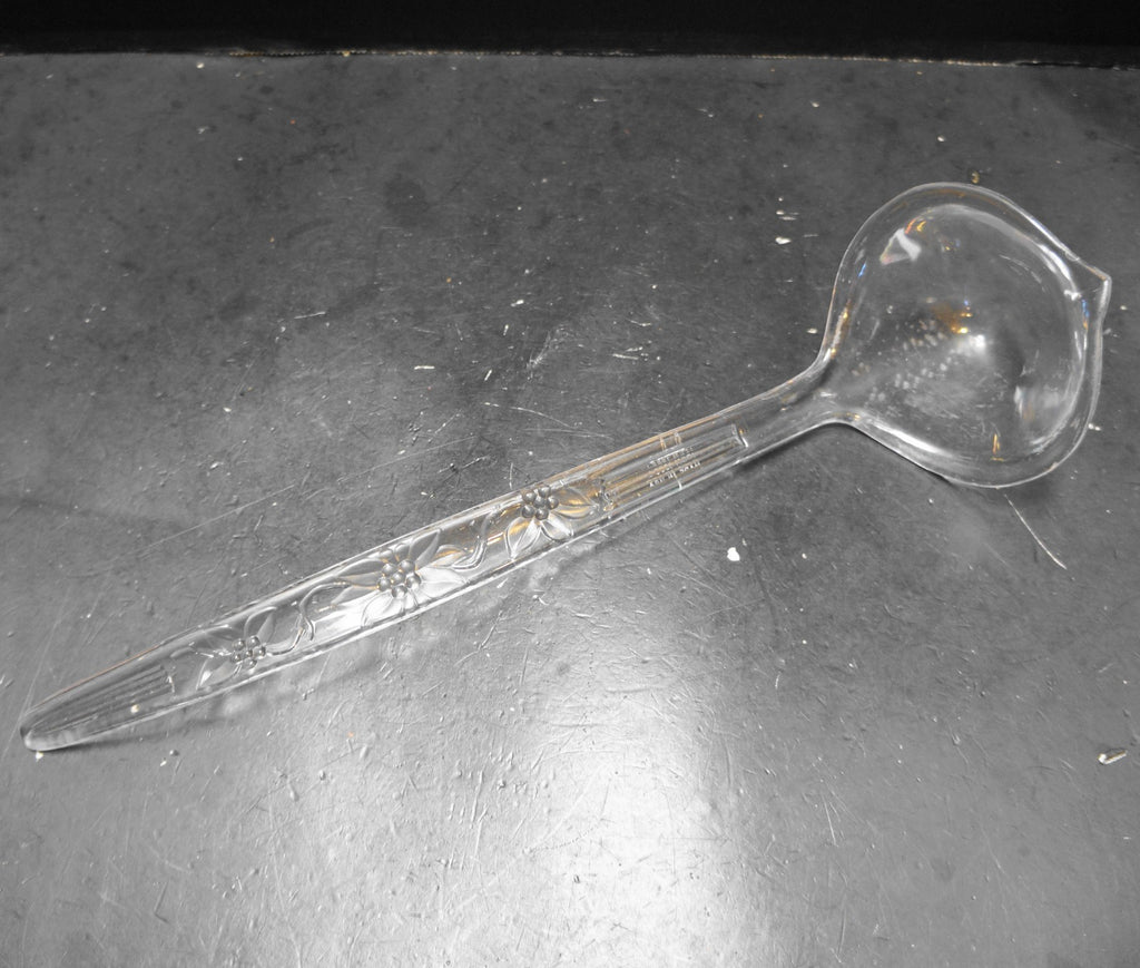 Regaline Clear Acrylic Plastic Punch Ladle Embossed Flowers