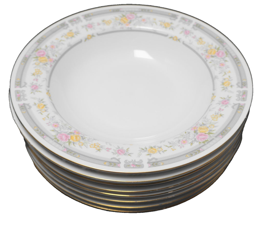 Farberware Southampton White Rimmed Soup Bowls Set of 7