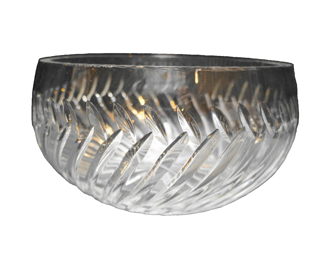 Badash Crystal 1980s Heavy Lead Crystal Diagonal Cut Serving Bowl 8 IN