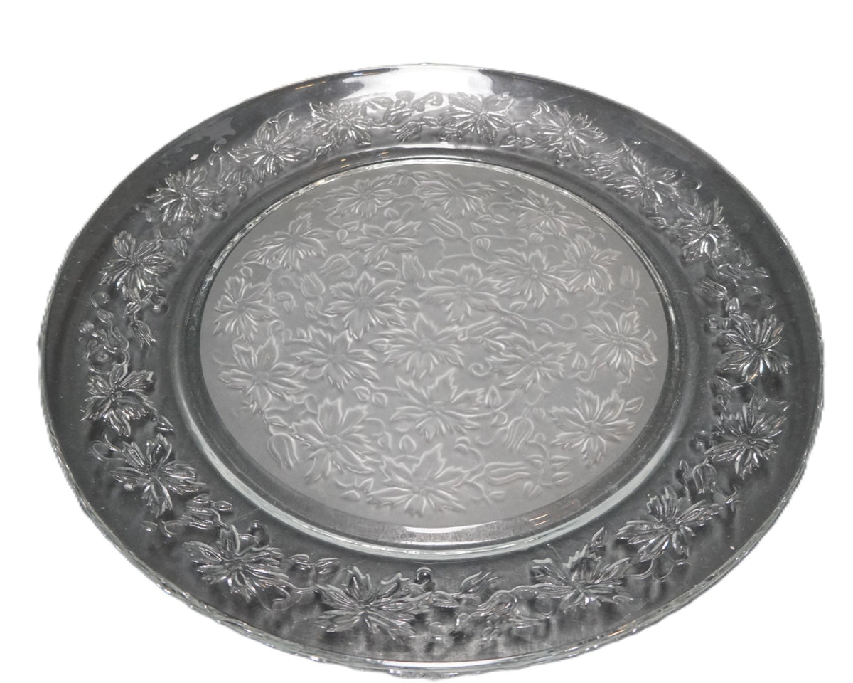 Princess House Fantasia Chop Plate Round Platter 13" Frosted Center