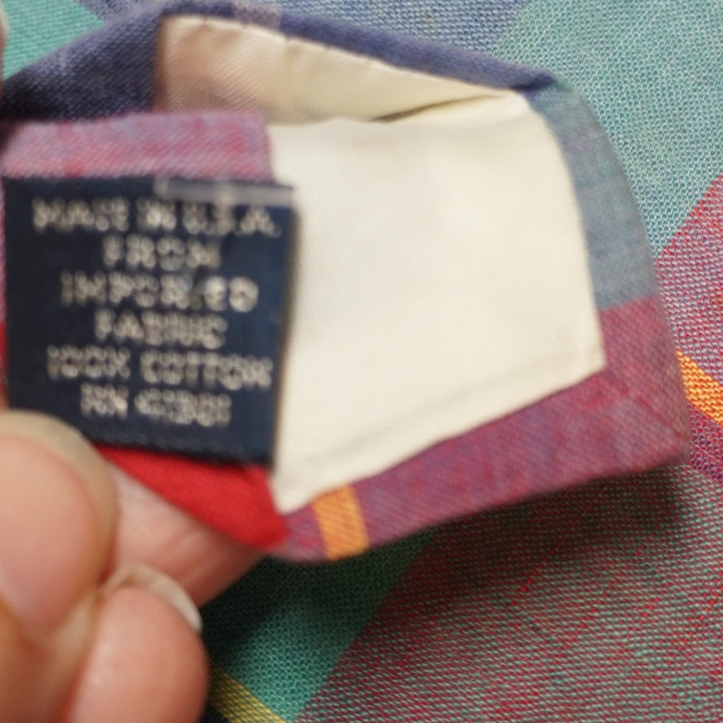 Polo Ralph Lauren Cotton Plaid Tie Preppy Summer Red Blue Green Red Vintage