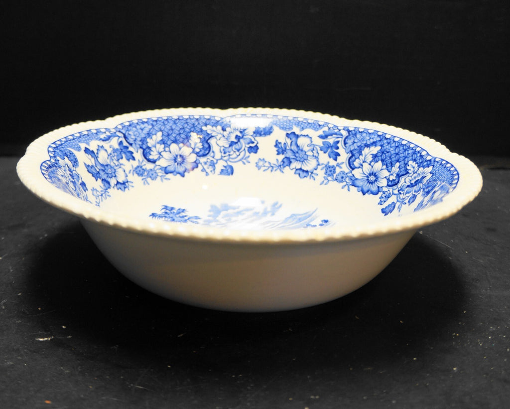 Wood & Sons Seaforth Blue Open Round Serving Bowl 8 1/2"