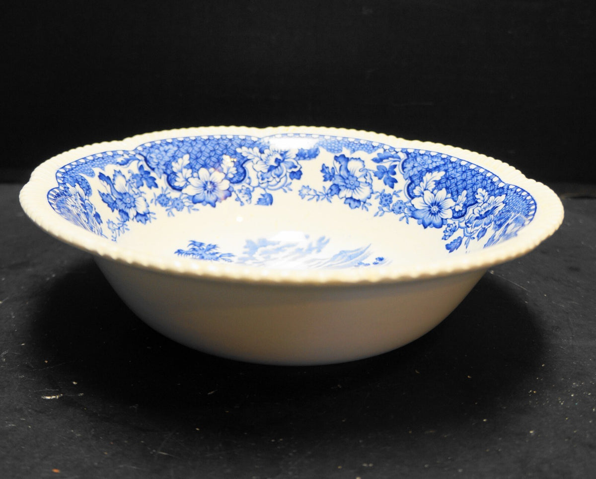 Wood & Sons Seaforth Blue Open Round Serving Bowl 8 1/2"