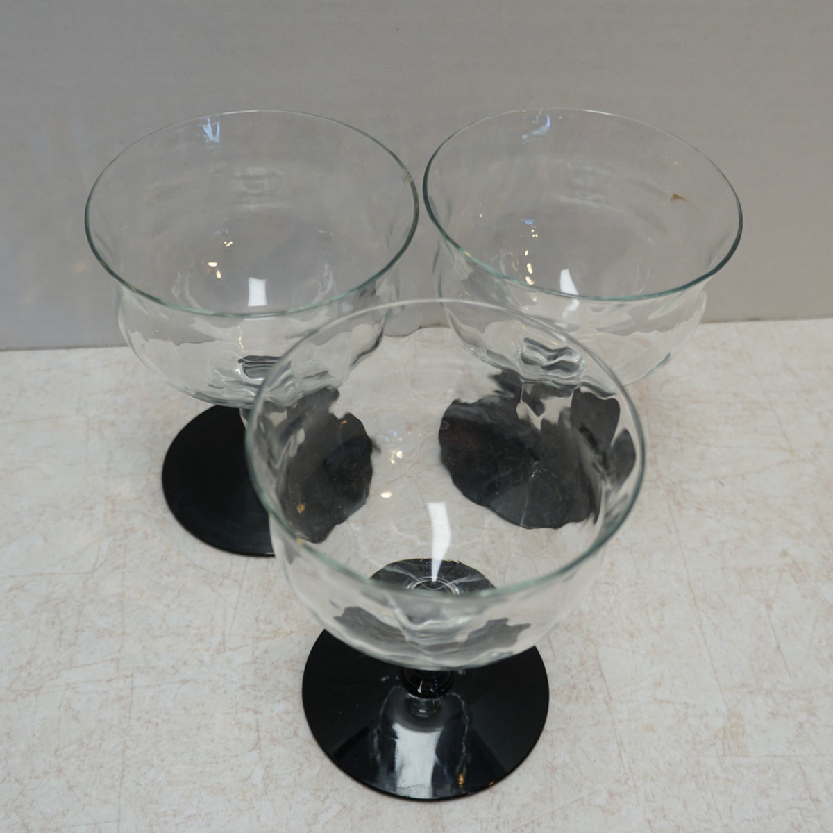 Weston Diamond Optic Black Foot Low Champagnes Set of 3 3345-9