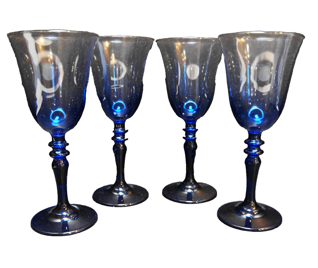 Rakle Iconic Midnight Blue Ombre Wine Glasses Set of 4