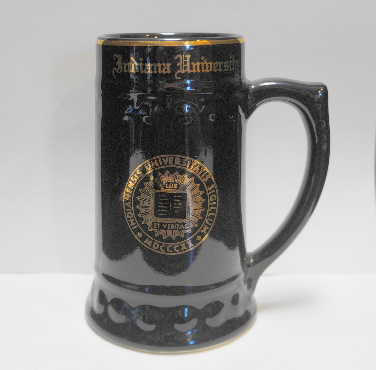 Indiana University Black Gold Souvenir Stein Mug W.C. Bunting