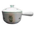 Dru Enamel Tulips Mint Pastel Green Cast Iron Sauce Pan Holland