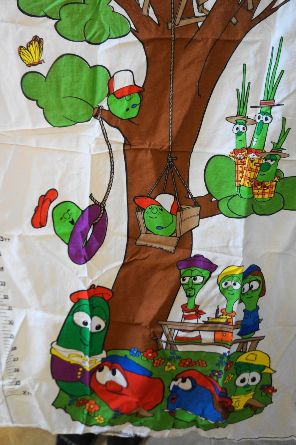 VeggieTales Growing Up WIth Bob and Larry Growth Chart Fabric Panel