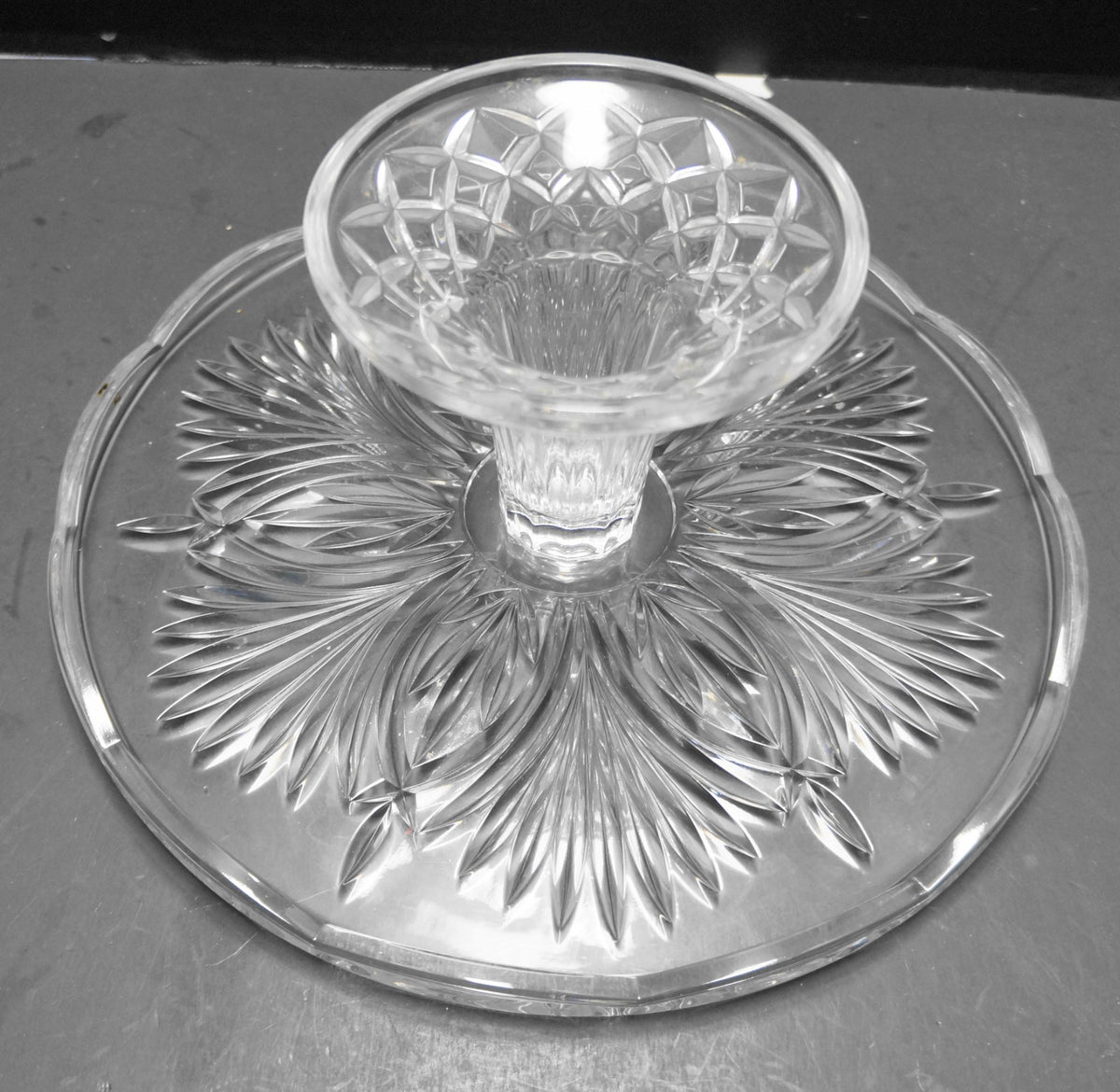 Royal Limited Bohemia Czech Lead Crystal Cake Stand 11 1/2 IN