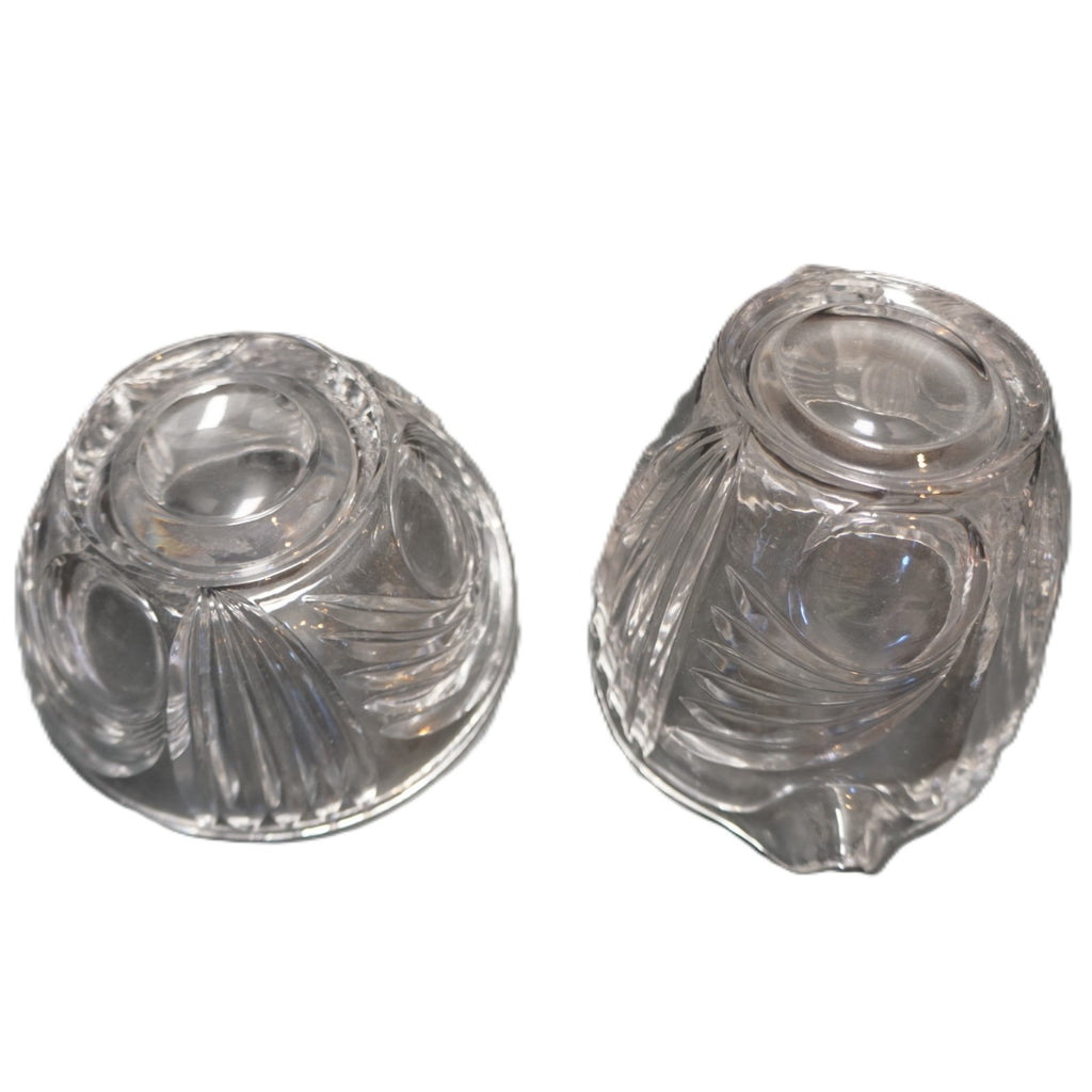 Princess House Swirls and Dots 475 Lead Crystal Cream Sugar Tray Set