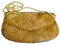 Gold Beaded Swirls Satin Evening Bag Purse