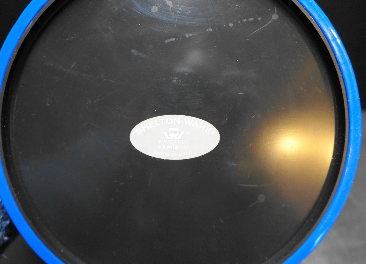 Towle Shelton Ware Blue Vinyl Ice Bucket Clear Lid