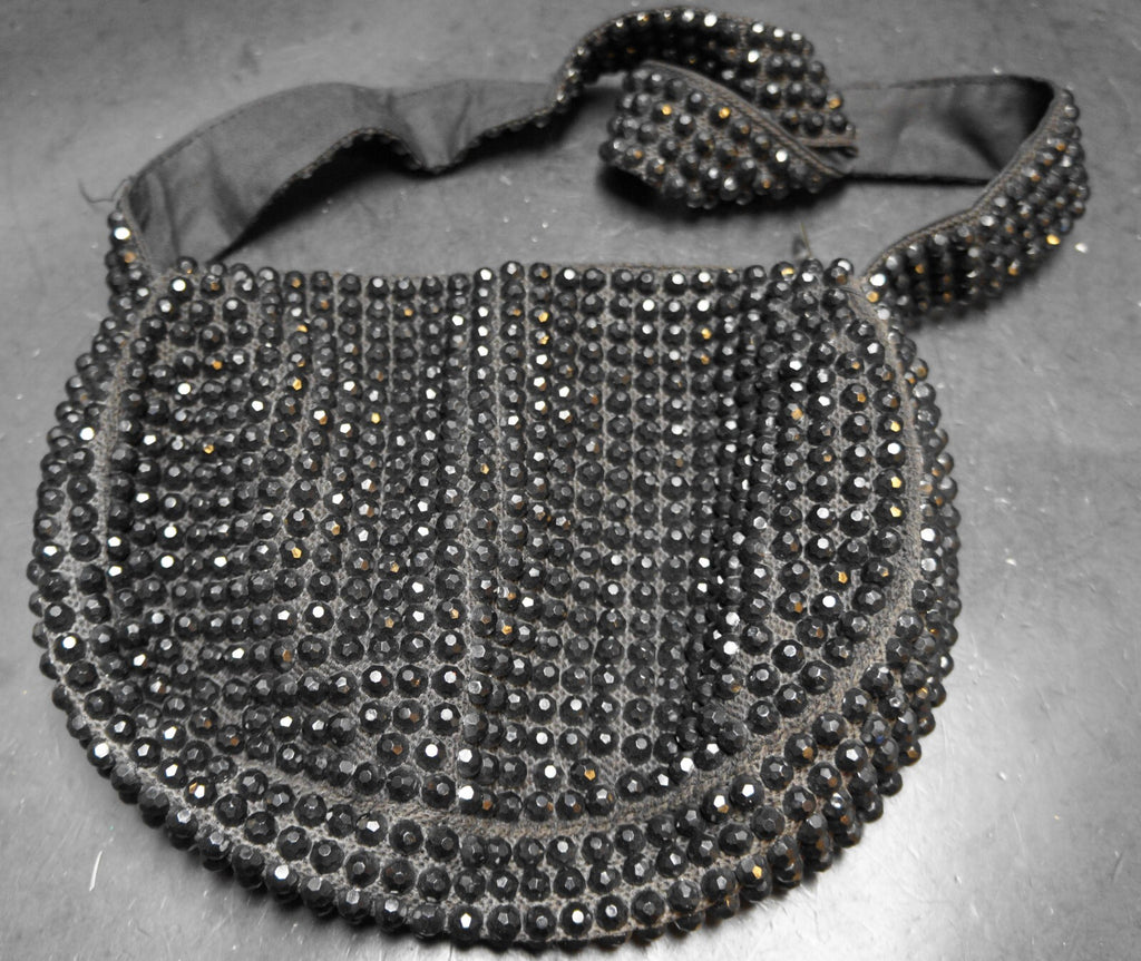 Roger Van S Black Beaded Shoulder Bag Vintage Purse