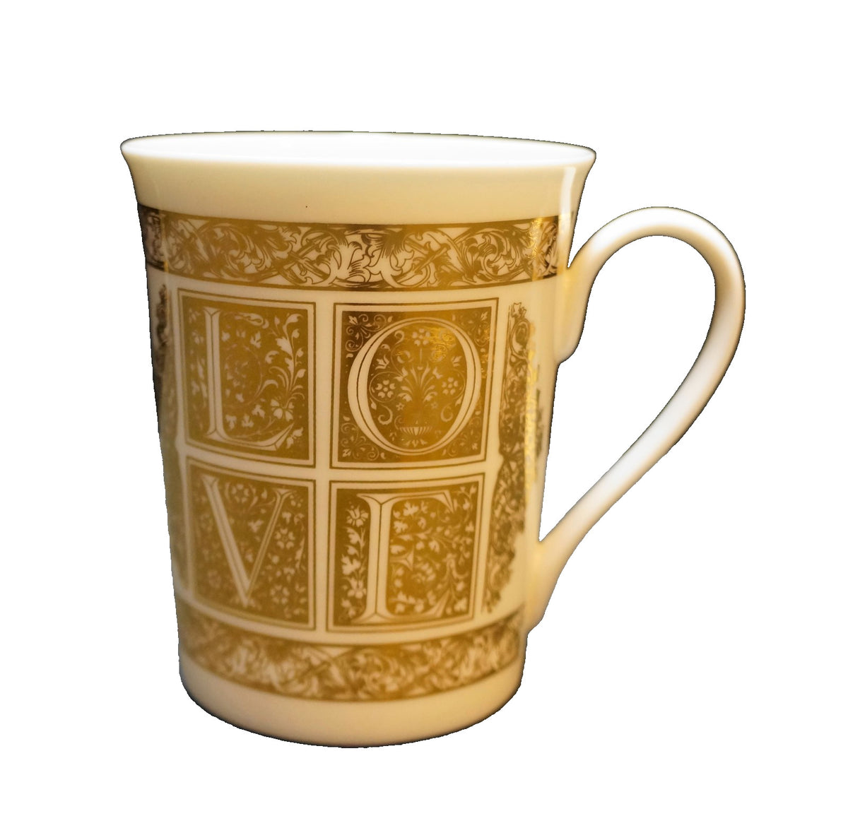 Papel Freelance Love Gold Filigree Mug Bone China