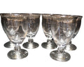 J Preziosi Silver Chain Decorated Wine Water Goblets Set of 6 Italy