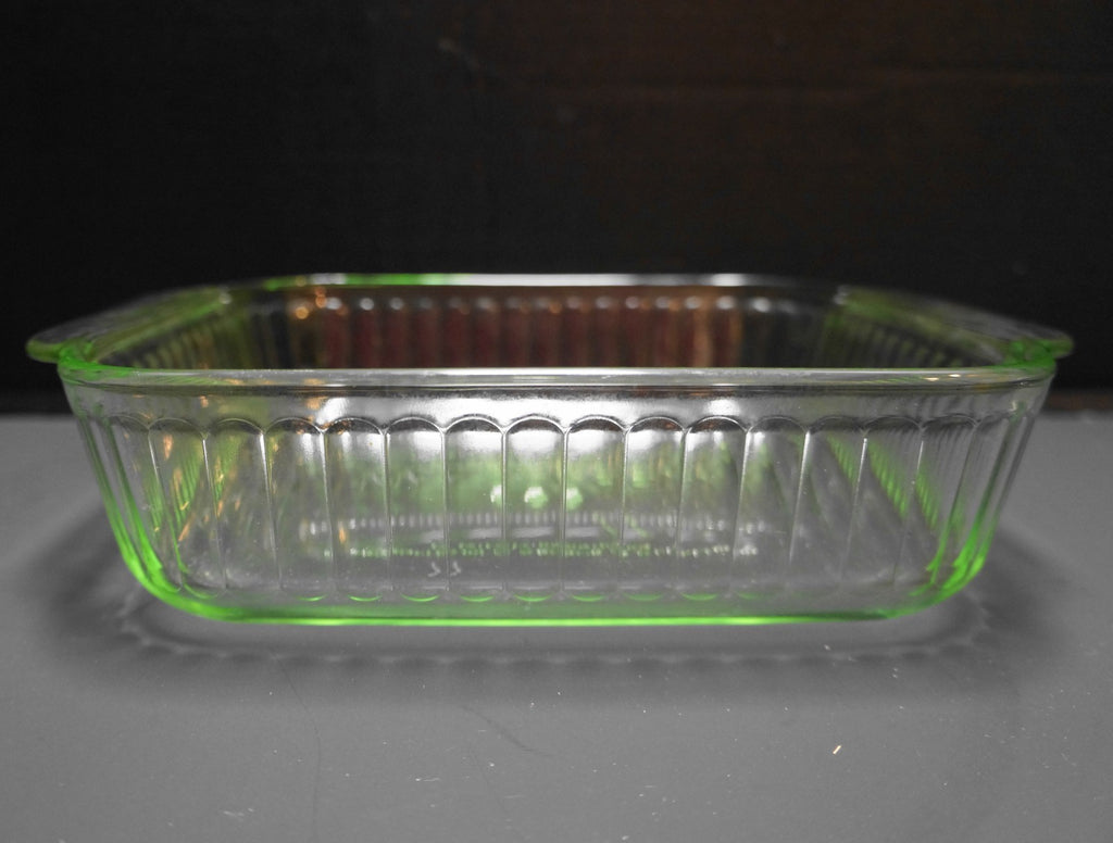 Martha Stewart Green Glass Ribbed Square 2 Qt Baking Dish