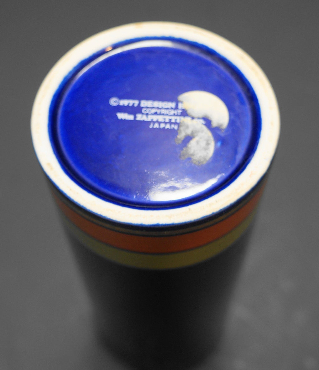 I Really Miss You Embossed Cobalt Blue Vase Design House Wm. Zappettini Co Japan