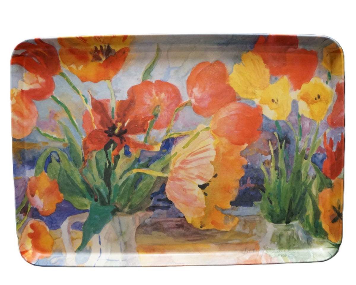 Judy Buswell Topsy Turvy Tulips Melamine Serving Tray Melplus Italy Vintage 1998