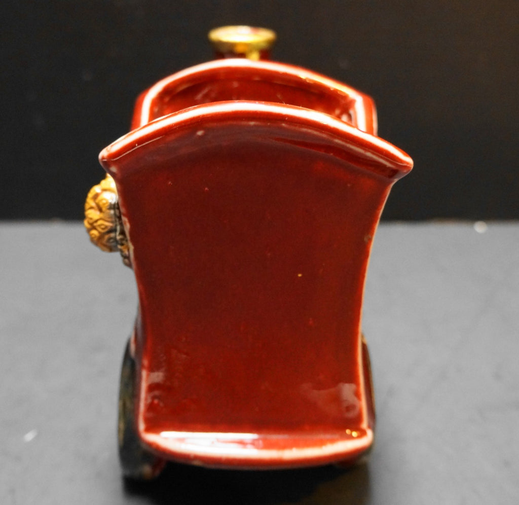 Brick Red Ceramic Christmas Train Planter
