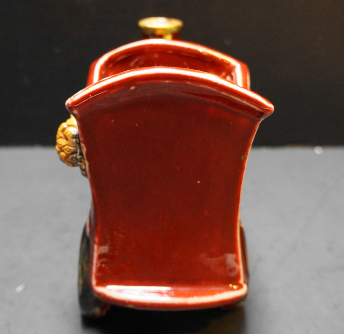 Brick Red Ceramic Christmas Train Planter