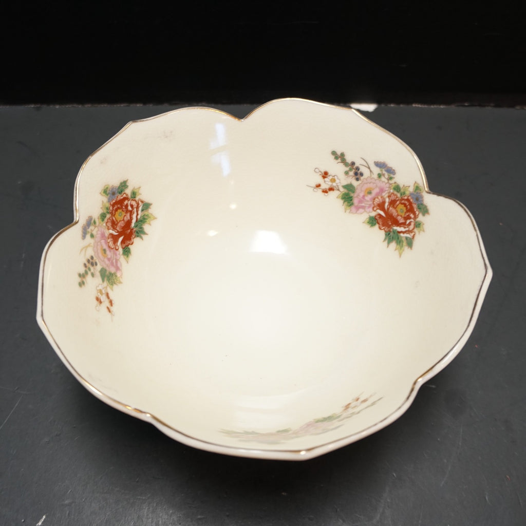 Satsuma Japan Lotus Peacock Small Serving Bowl