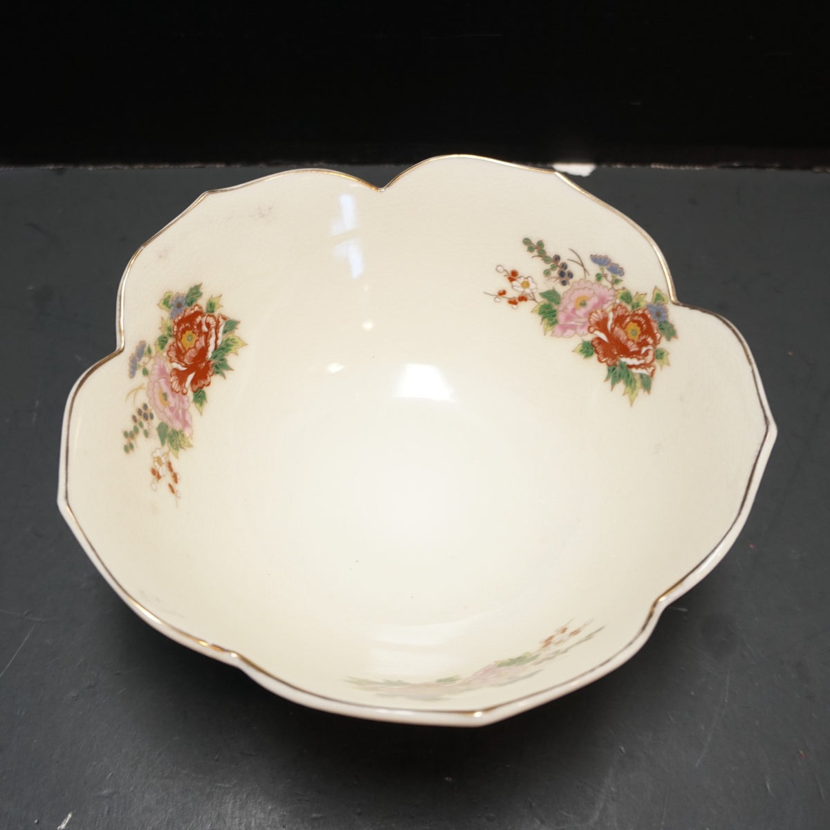 Satsuma Japan Lotus Peacock Small Serving Bowl