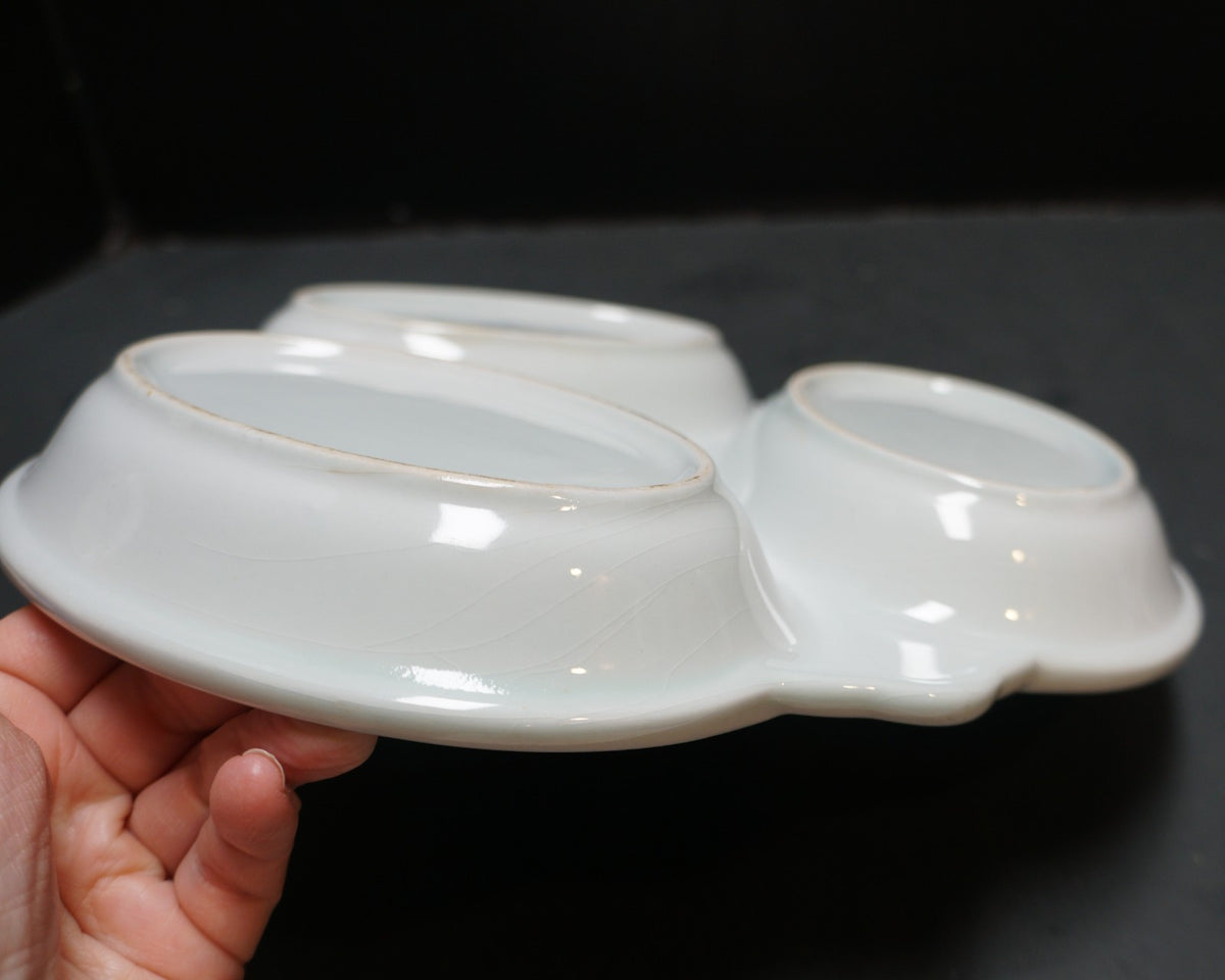 Royal Copenhagen Tranquebar Blue Tulips Three Part Divided Relish