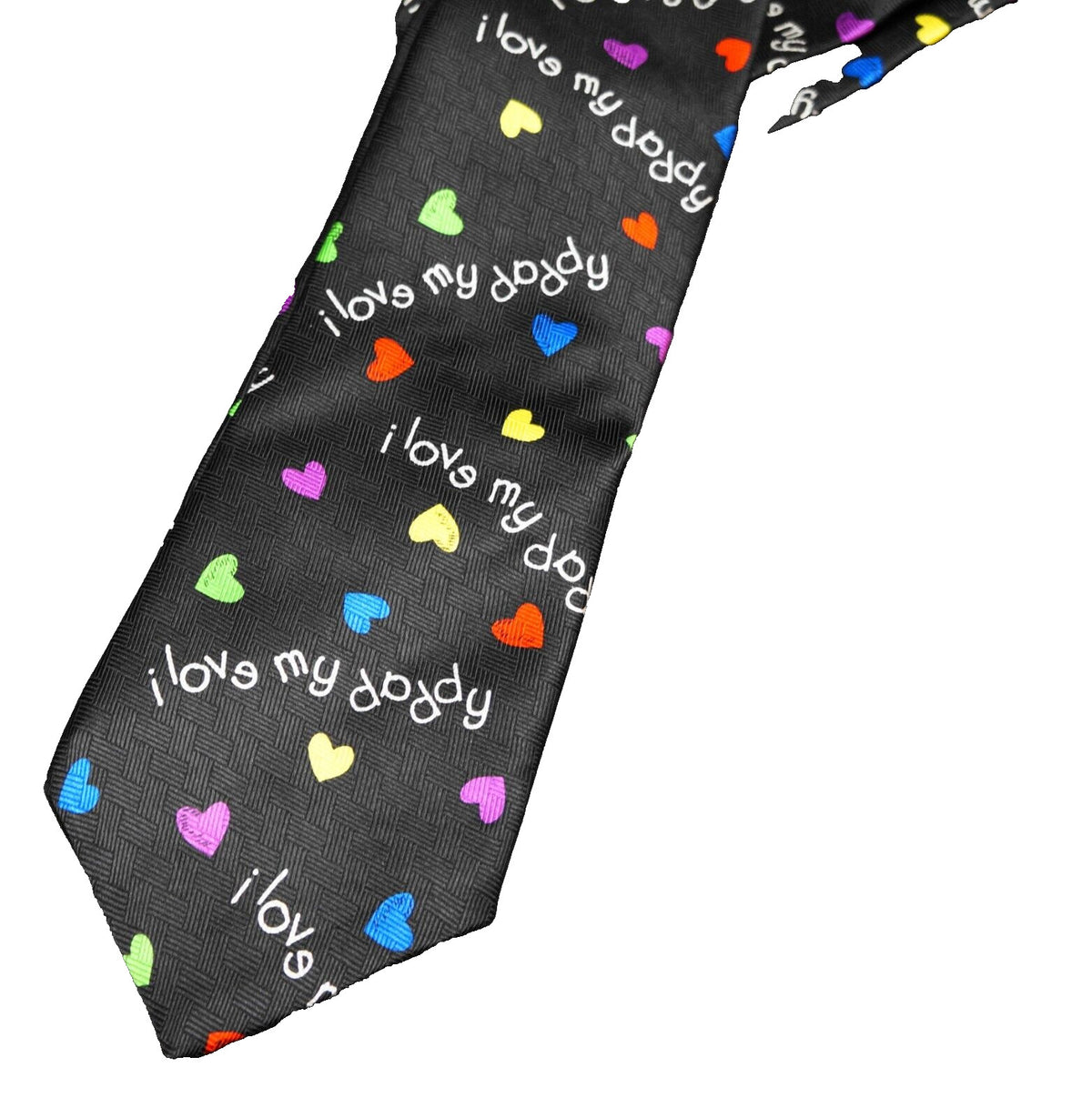 Ralph Marlin 1998 I Love My Daddy Small Hearts Silk Tie Black