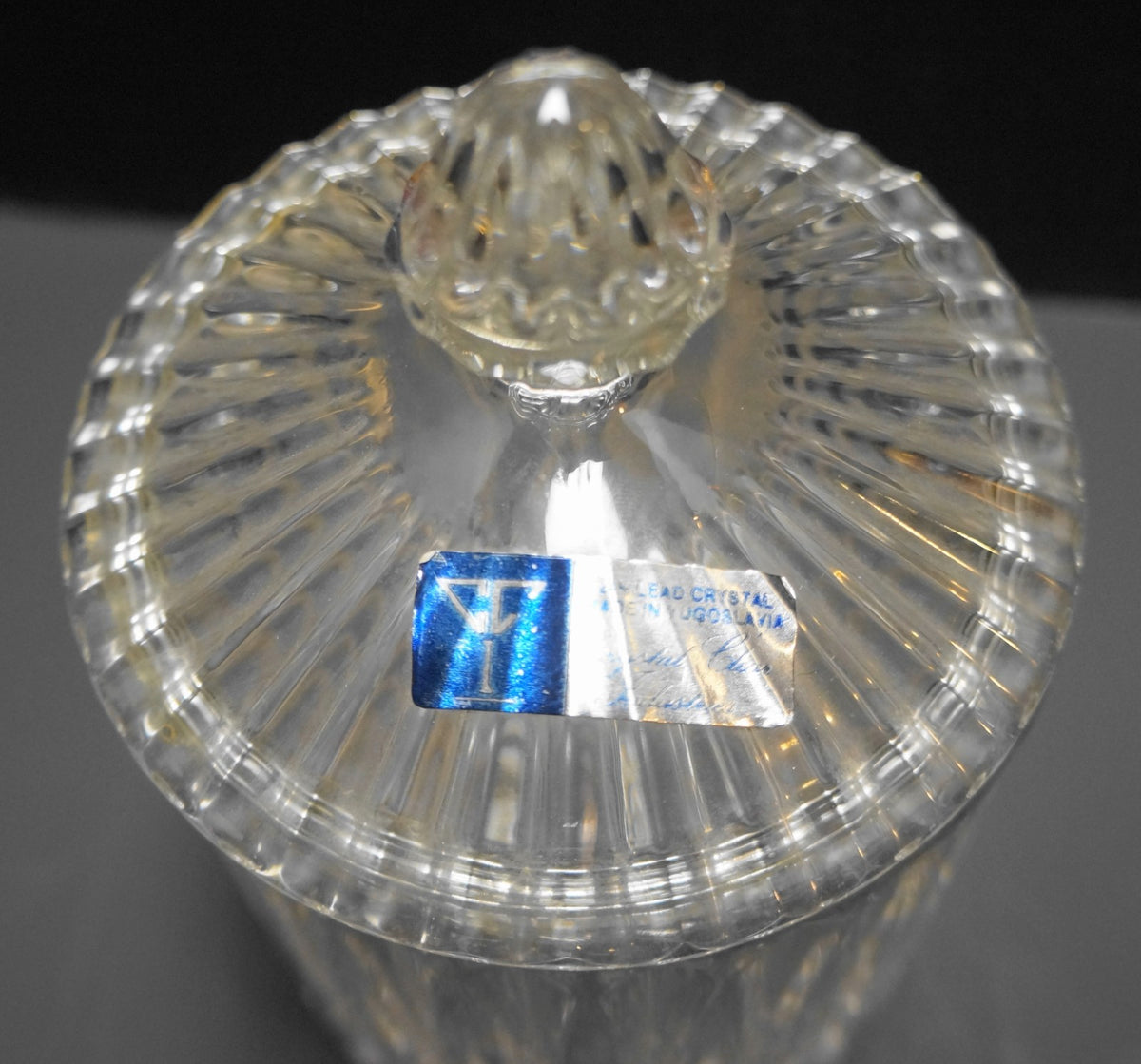 Crystal Clear Industries Vertical Cuts Biscuit Barrel Candy Jar Lead Crystal