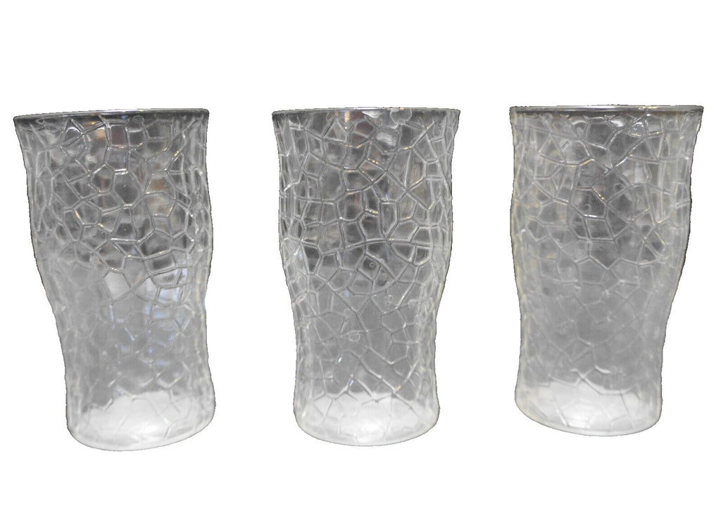 Smith By Cracky Crackle Glass Clear Juices Set of 3 Depression