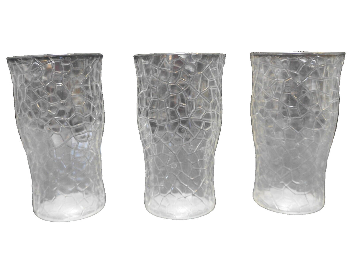 Smith By Cracky Crackle Glass Clear Juices Set of 3 Depression