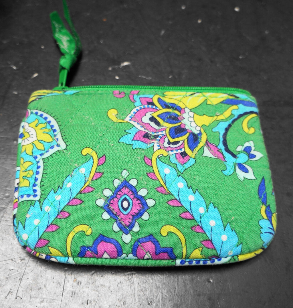Vera Bradley Emerald Paisley Medium Bowler and Coin Purse Retired 2014