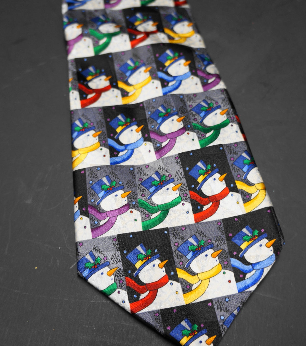 Shades of the Season Snowman Tie American Greetings Silk