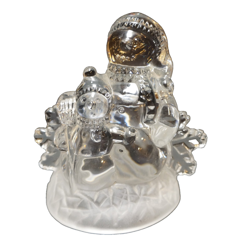 Cristal d'Arques France Lead Crystal Snowman Snowmen Figurine