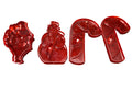 HRM Vintage Christmas Cookie Cutters Set of 4 USA Red Translucent