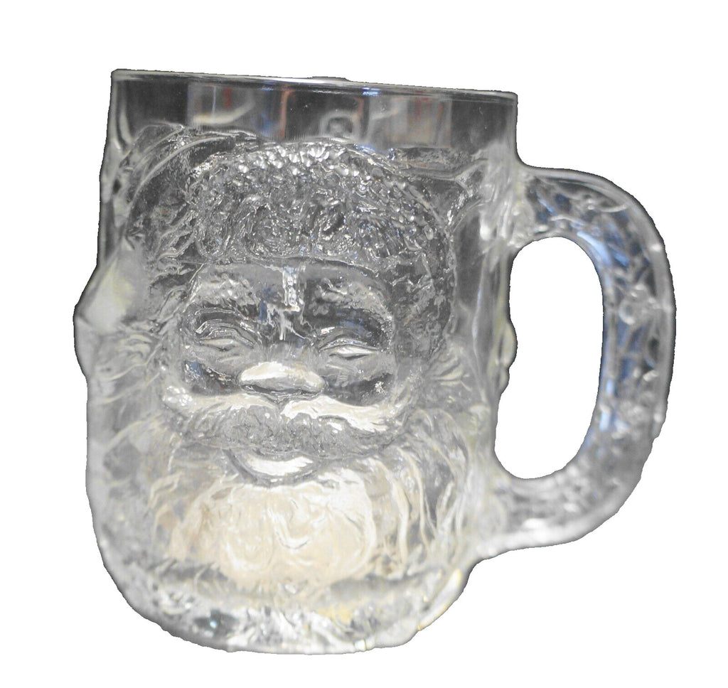 Luminarc Santa Raised Pressed Glass Figural Mug