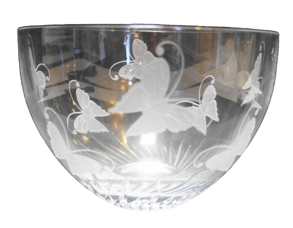 Lenox Crystal Butterfly Etch 9 IN Serving Bowl Giftware
