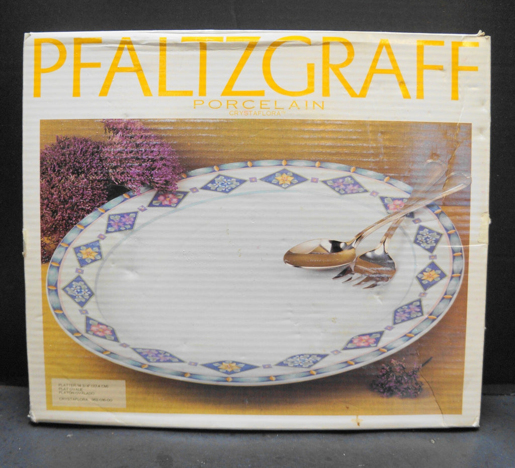 PFALTZGRAFF ATMOSPHERE CRYSTAFLORA LARGE SERVING OVAL PLATTER 14 3/4" X 13"