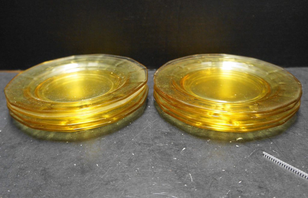 Imperial Molly Yellow Depression Glass Bread Plates Set of 8