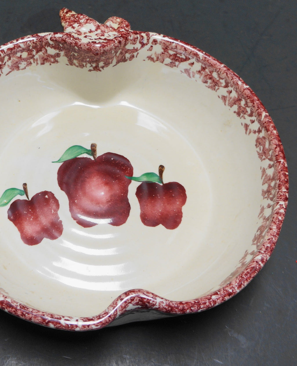 Neher 1995 Apple Torte Baking Dish Spongeware Recipe on Back