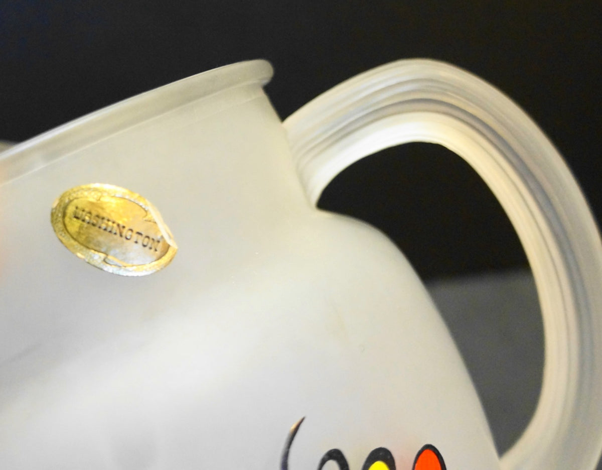 Federal Glass Satin Frosted 86 Oz Hand Painted Pitcher