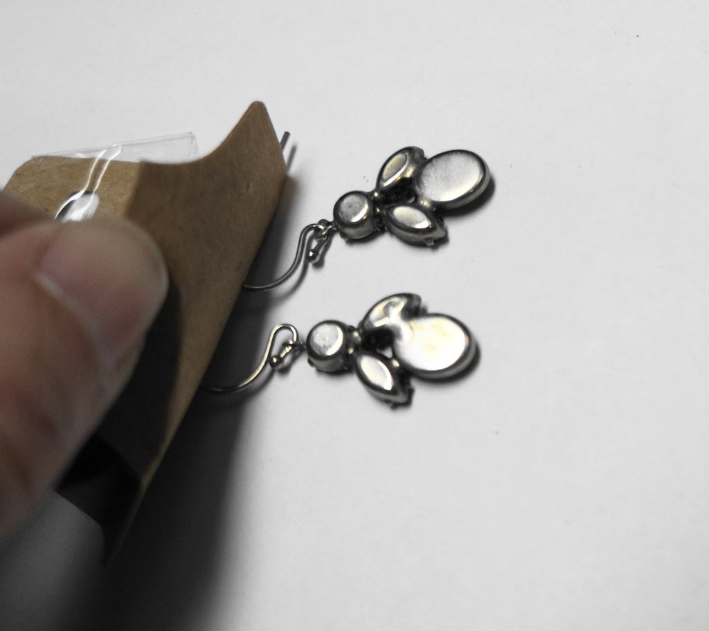 Garnet Deep Red Glass Drop Dangle Earrings
