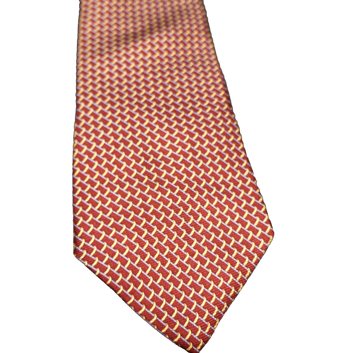 Brooks Brothers 346 Pure Silk Necktie Red Gold Blue Bamboo Print