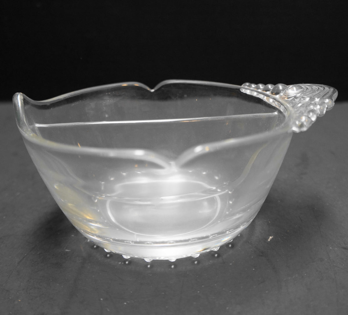 Heisey Fern Divided Mayo Bowl Elegant Glass